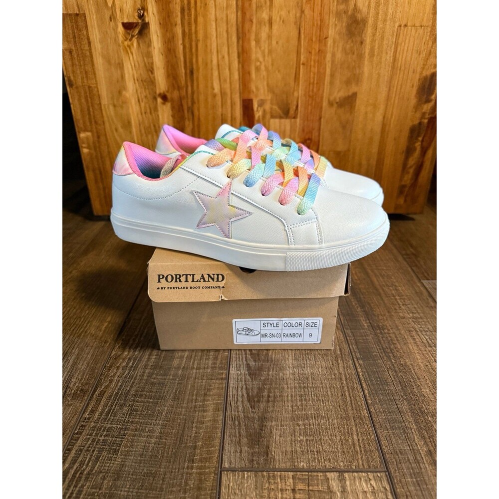Portland Boot Company Rainbow Sneakers Sz. 9 New